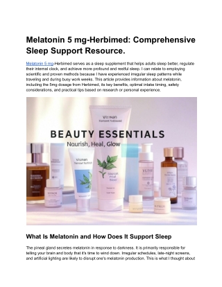 Melatonin 5 mg-Herbimed_ Comprehensive Sleep Support Resource