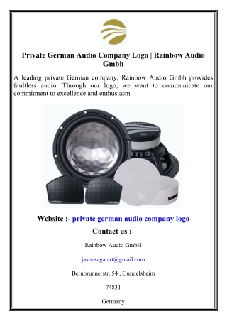 Private German Audio Company Logo   Rainbow Audio Gmbh