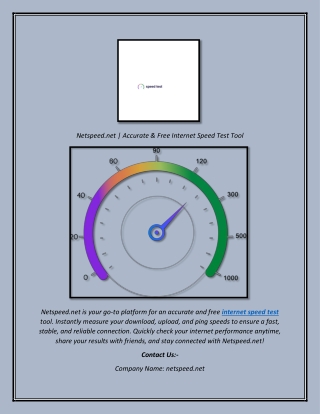 Netspeed.net  Accurate & Free Internet Speed Test Tool
