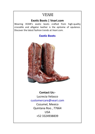 Exotic Boots | Veari.com