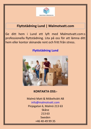 Flyttstädning Lund Malmotvatt.com