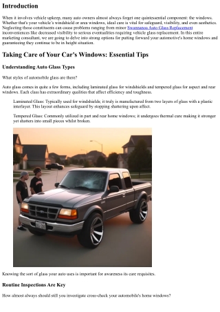 Taking Care of Your Car's Windows: Essential Tips