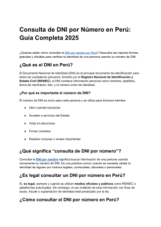 DNI por Número en Perú