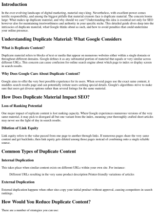 Comprehending Replicate Material: What Google Considers and How to Avoid Charges
