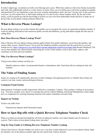 How to Find Rip-offs with a Quick Reverse Contact Number Inspect