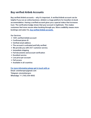 Verified Airbnb Accounts