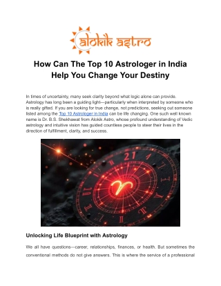 How Can The Top 10 Astrologer in India Help You Change Your Destiny