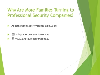 Why Are More Families Turning to Professional Security Companies