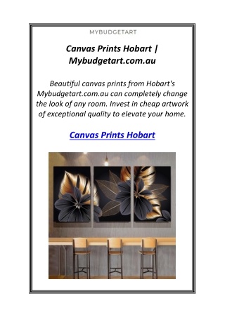 Canvas Prints Hobart | Mybudgetart.com.au