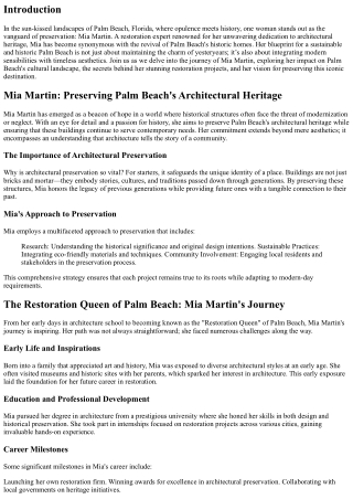 Mia Martin’s Blueprint for a Sustainable and Historic Palm Beach