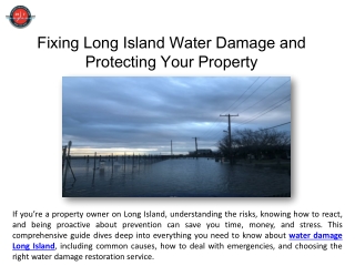 Fixing Long Island Water Damage and Protecting Your