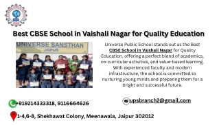 Best CBSE School in Vaishali Nagar for Quality Education