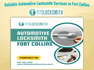Reliable Automotive Locksmith Services in Fort Collins