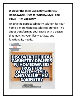 Discover the Ideal Cabinetry Dealers NJ Homeowners Trust for Quality, Style, and Value – HM Cabinetry