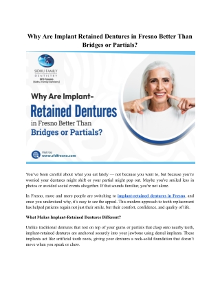 Secure Your Smile with Implant Retained Dentures in Fresno