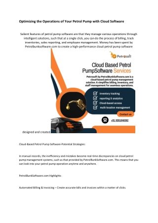 Petrol Pump with Cloud Software