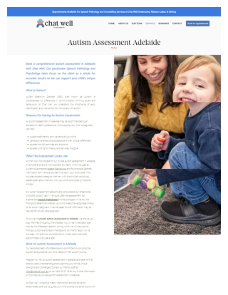 Private Autism Assessment Adelaide | ASD Assessment Adelaide