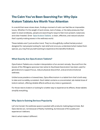 Opia Kratom Tablets