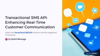 Transactional SMS API Enhancing Real-Time Customer Communication