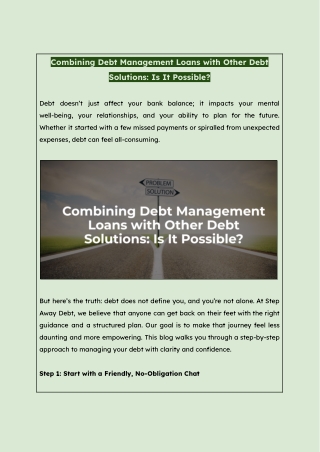 Debt Management Loans | Take Control of Your Finances – Step Away Debt