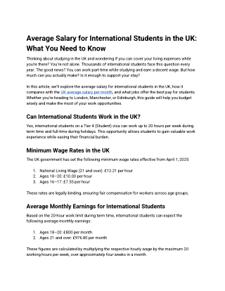 Average Salary for International Students in the UK_ What You Need to Know