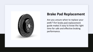 Brake Pad Replacement