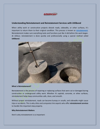 Understanding Reinstatement and Reinstatement Services with Utilibond