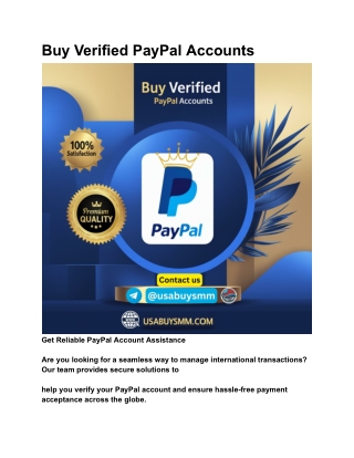 Buy Verified PayPal Account