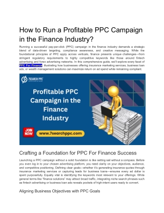 How to Run a Profitable PPC Campaign in the Finance Industry?