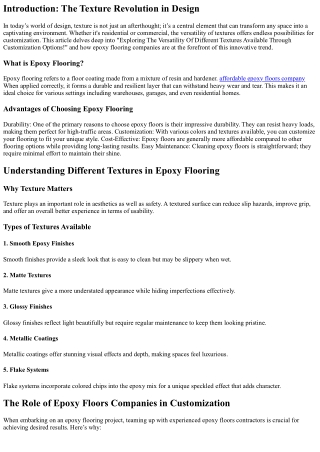 ”Exploring The Versatility Of Different Textures Available Through Customization