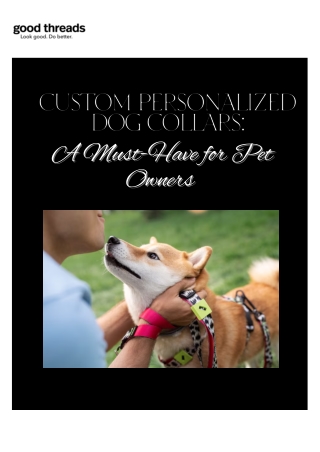 Add Personality to Your Pet with a Custom Personalized Dog Collar