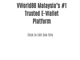 VWorld88 Malaysia’s #1 Trusted E-Wallet Platform