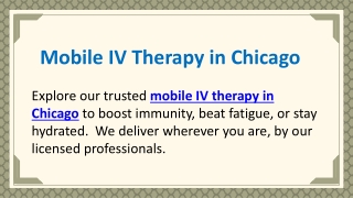 Mobile IV Therapy in Chicago