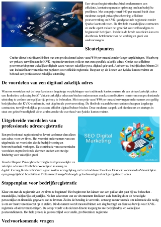 Ontgrendel uw bedrijfspotentieel met een geregistreerd adres