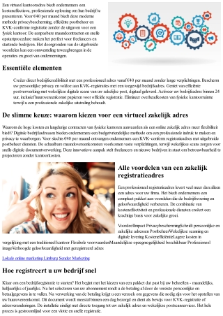 Bevrijd uw onderneming met een zakelijk adres