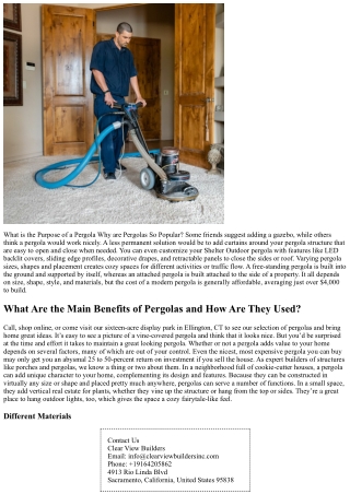 What Is a Pergola Used For? Purposes of a Pergola