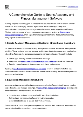 Integrated Equestrian Center & Horse Care Software