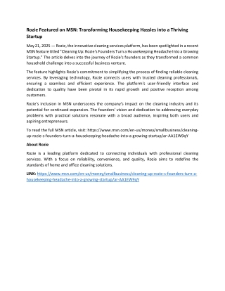 Rozie Featured on MSN