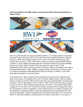 Tariff Policy Effects_ How RWI Logistics and Interstate Utility  Trailer Bring Resilience to Supply Chains - RWILogistic