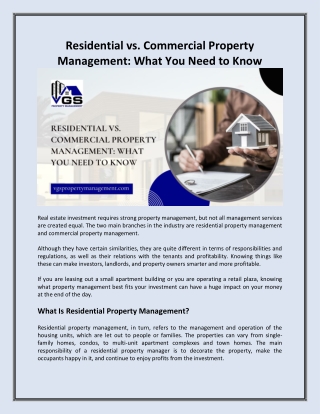 Residential vs. Commercial Property Management: What You Need to Know