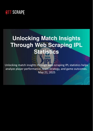Unlocking Match Insights Through Web Scraping IPL Statistics.