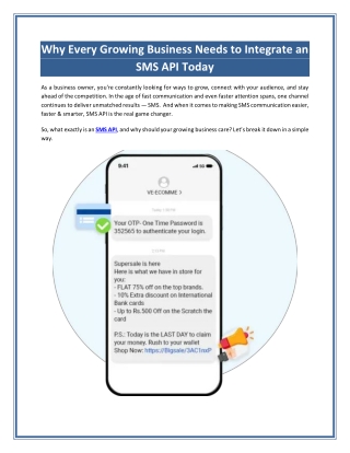 Why Every Growing Business Needs to Integrate an SMS API Today