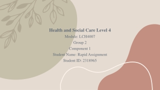LCH4007 Health and Social Care Level 4 PPT