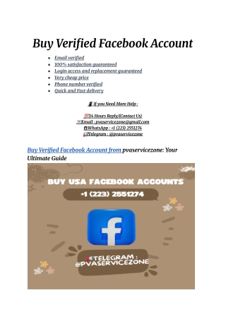 Buy Verified Facebook Account