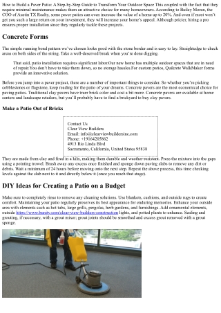 Creating A Concrete Patio: A Diy Guide