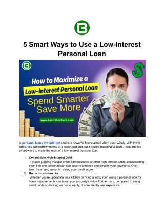 Smart Financial Goals You Can Achieve with Personal Loans Low Interest
