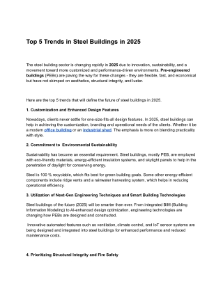 Top 5 Trends in Steel Buildings in 2025