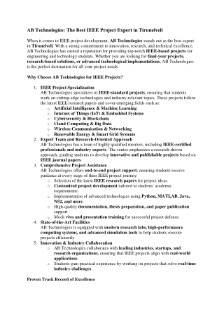 Best IEEE expert in Tirunelveli