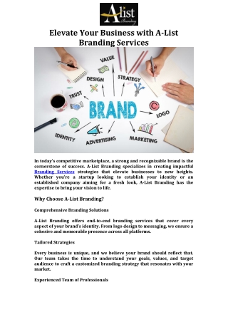Elevate Your Business with A-List Branding Services