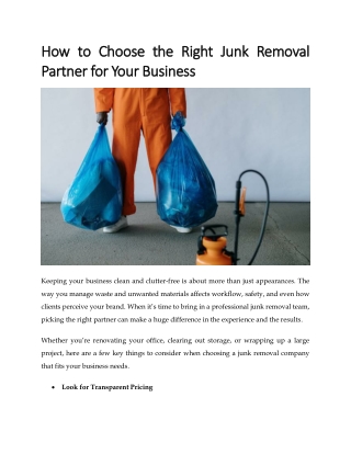 How to Choose the Right Junk Removal Partner for Your Business